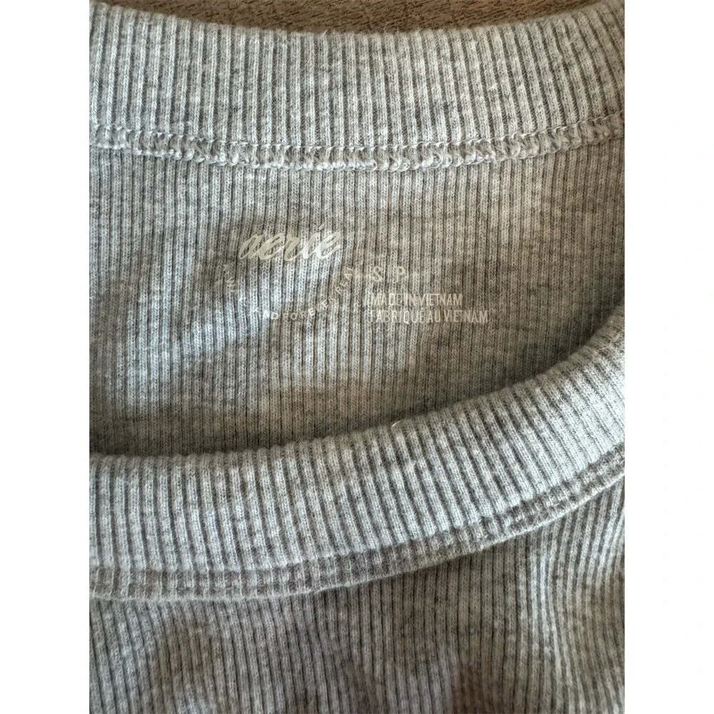 Aerie | Ribbed Cropped Tank Top | Heather Gray |Size Small - Picture 5 of 7